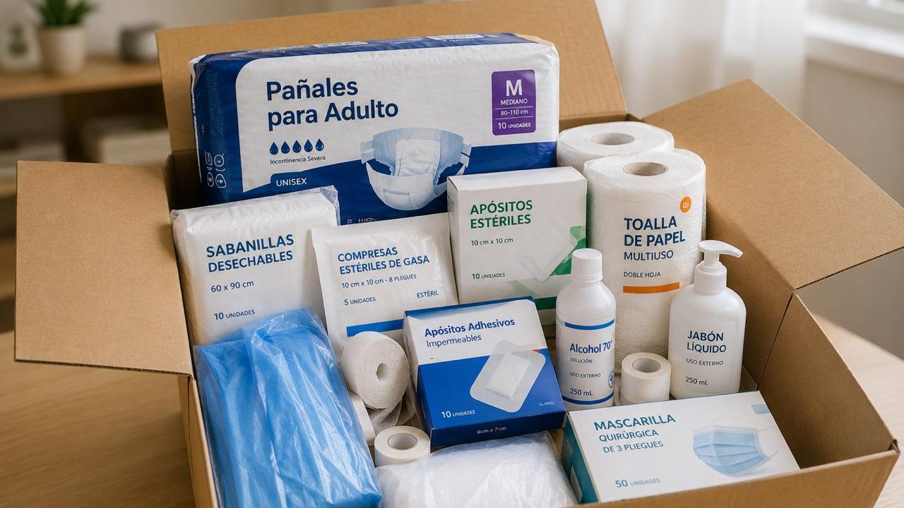 Kit de insumos para el cuidado del paciente en domicilio
